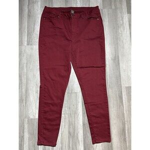 Massini Jeans Womens Size 18 Burgundy Denim Dress Cotton Stretch Jeans